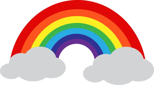 Regenbogen Mit Wolkensymbol — Stockvektor