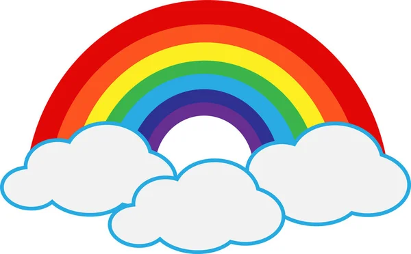 Regenboog Met Wolk Icoon — Stockvector