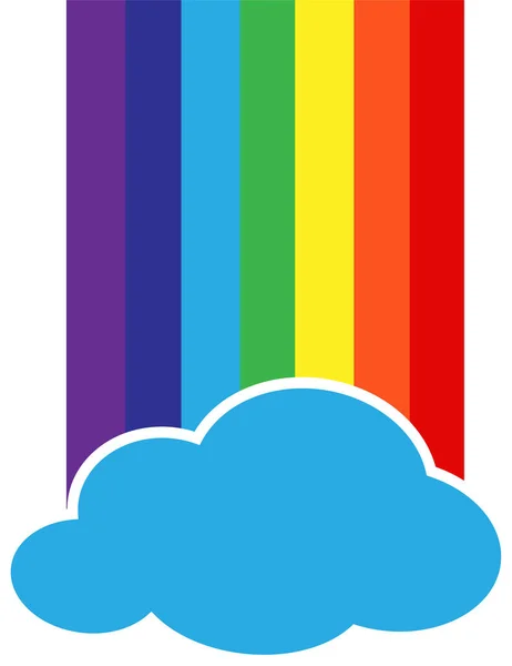 Regenboog Met Wolk Icoon — Stockvector