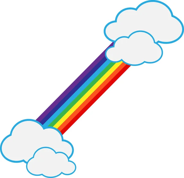 Regenboog Met Wolk Icoon — Stockvector