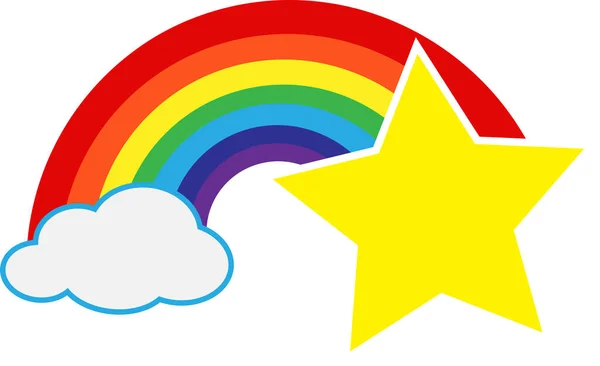 Regenboog Met Wolk Icoon — Stockvector