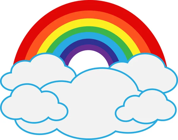 Regenboog Met Wolk Icoon — Stockvector