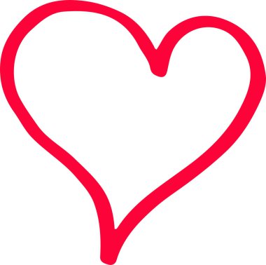 Kalp el çizimi simge tasarımı