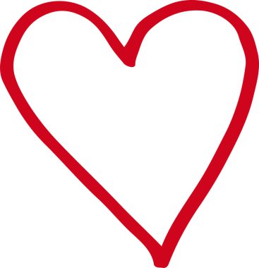 Kalp el çizimi simge tasarımı