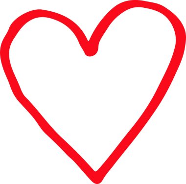 Kalp el çizimi simge tasarımı