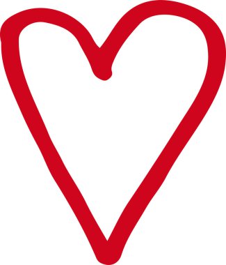 Kalp el çizimi simge tasarımı