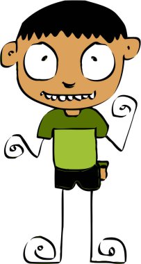 Yakışıklı adam ve genç çocuklar çizgi film tabelaları tasarımı