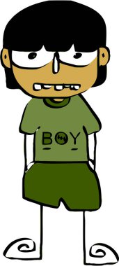 Yakışıklı adam ve genç çocuklar çizgi film tabelaları tasarımı