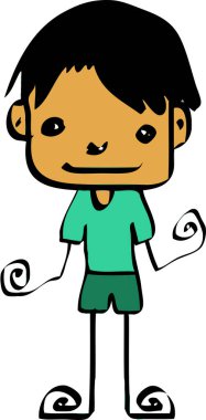 Yakışıklı adam ve genç çocuklar çizgi film tabelaları tasarımı