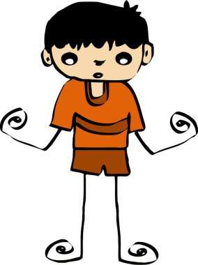 Yakışıklı adam ve genç çocuklar çizgi film tabelaları tasarımı