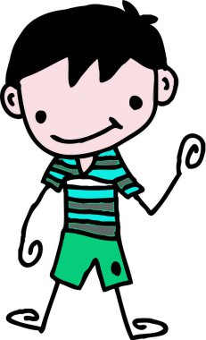 Yakışıklı adam ve genç çocuklar çizgi film tabelaları tasarımı