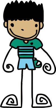 Yakışıklı adam ve genç çocuklar çizgi film tabelaları tasarımı