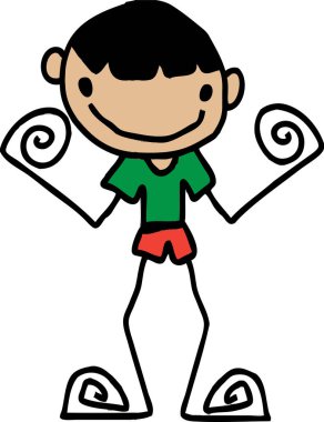 Yakışıklı adam ve genç çocuklar çizgi film tabelaları tasarımı