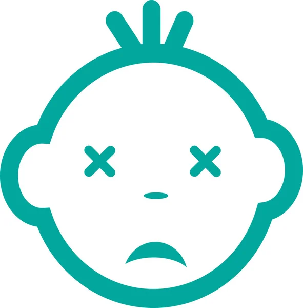 Baby Gezicht Emotie Pictogram Ontwerp — Stockvector