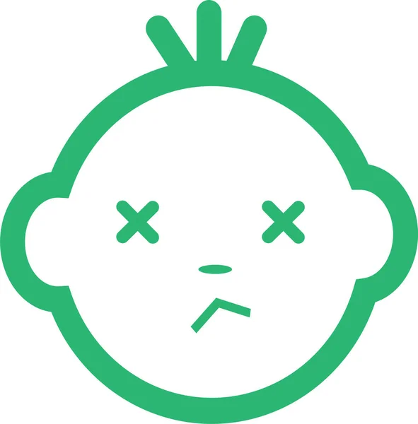Baby Face Emotion Ikon Jel Design — Stock Vector
