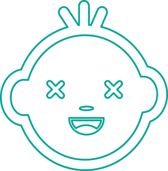 Baby Face Emotion Ikone Zeichen Design — Stockvektor