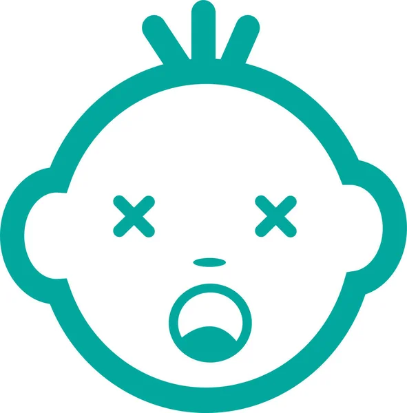 Cara Bebé Emoción Icono Signo Diseño — Archivo Imágenes Vectoriales