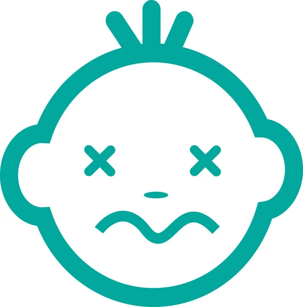 Baby Gezicht Emotie Pictogram Ontwerp — Stockvector