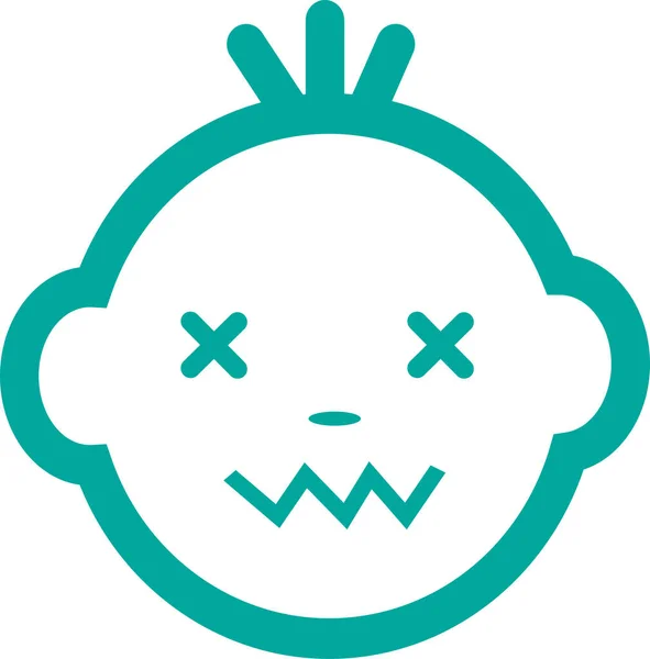 Baby Gezicht Emotie Pictogram Ontwerp — Stockvector