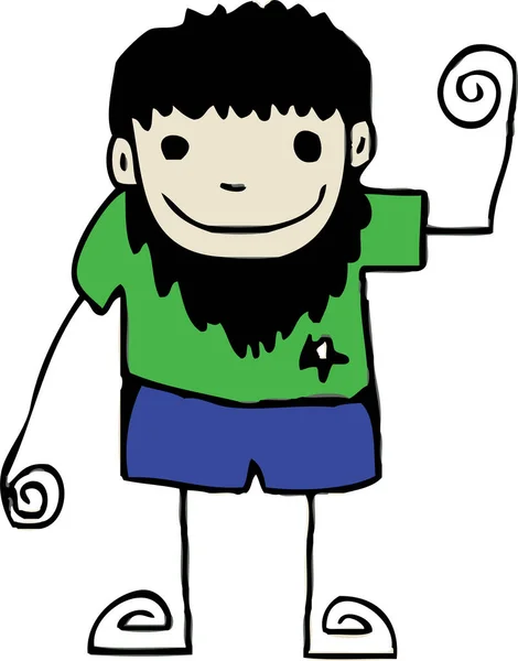 可爱的男人和小男孩卡通标志设计 — 图库矢量图片