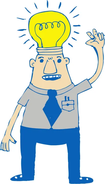 Cartoon Character Man Thinking Style Design Illustration — Stock Vector