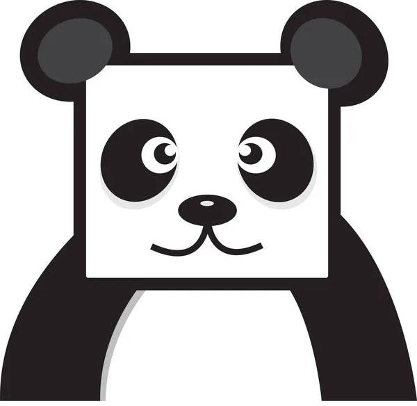 パンダのキャラクターサインデザイン — ストックベクタ