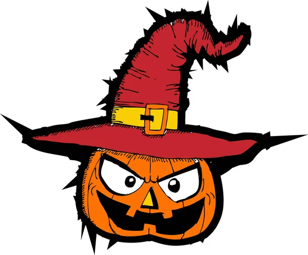 Abóbora Cartão Halloween Com Design Sinal Ícone Fantasma — Vetor de Stock