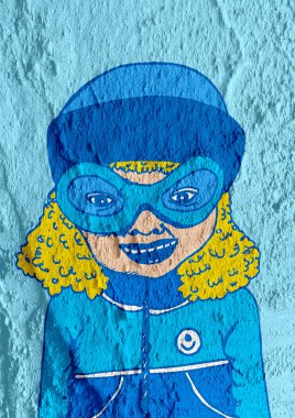 yüz kişi üzerinde çimento doku arka duvar 