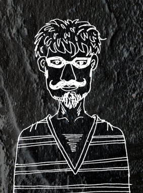 yüz kişi üzerinde çimento doku arka duvar 