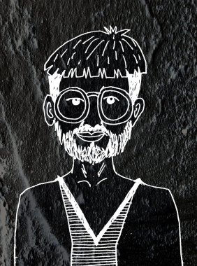 yüz kişi üzerinde çimento doku arka duvar 