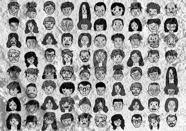 yüz kişi üzerinde çimento doku arka duvar