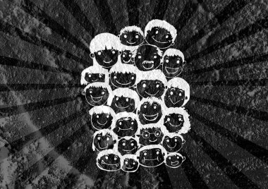 yüz kişi üzerinde çimento doku arka duvar