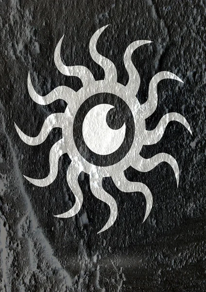 Icono de ojo diseño de carácter en fondo de textura de pared de cemento —  Fotos de Stock