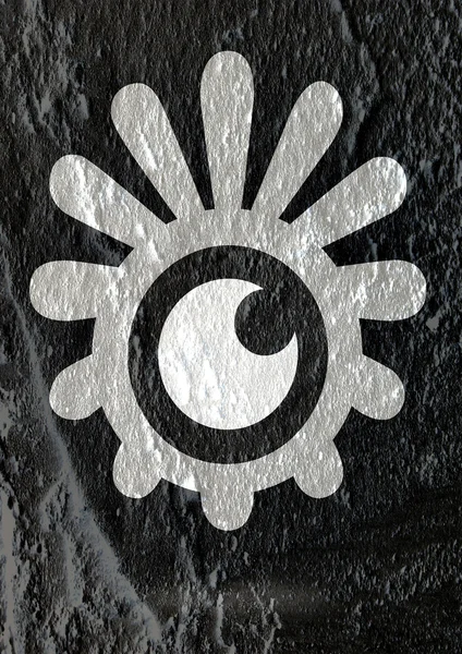 Göz simgesi karakter tasarımı çimento duvar dokusu zemin üzerine — Stok fotoğraf