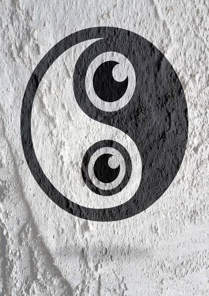 Icono de ojo diseño de carácter en fondo de textura de pared de cemento — Foto de Stock