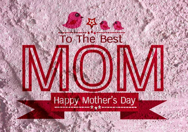 Happy mothers day Greeting card design for your mom on wall text — Stock Photo, Image