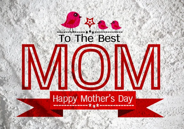 Happy mothers day Greeting card design for your mom on wall text — Stock Photo, Image