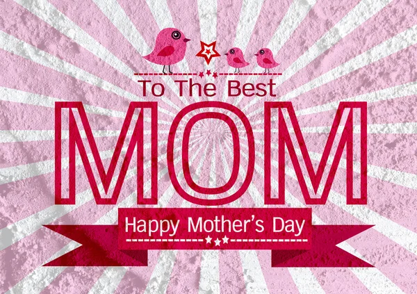 Happy mothers day Greeting card design for your mom on wall text — Stock Photo, Image