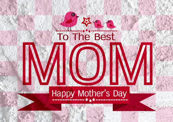 Happy mothers day Greeting card design for your mom on wall text — Stock Photo, Image