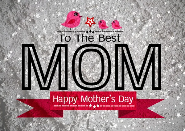 Happy mothers day Greeting card design for your mom on wall text — Stock Photo, Image