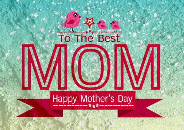 Happy mothers day Greeting card design for your mom on wall text — Stock Photo, Image