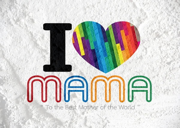 Glad mödrar dag gratulationskort design för din mamma på väggen text — Stockfoto