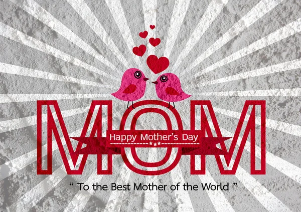 Happy mothers day Greeting card design for your mom on wall text — Stock Photo, Image