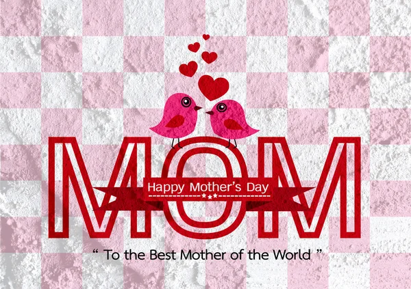 Happy mothers day Greeting card design for your mom on wall text — Stock Photo, Image