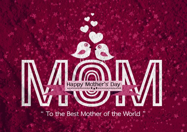 Happy mothers day Greeting card design for your mom on wall text — Stock Photo, Image