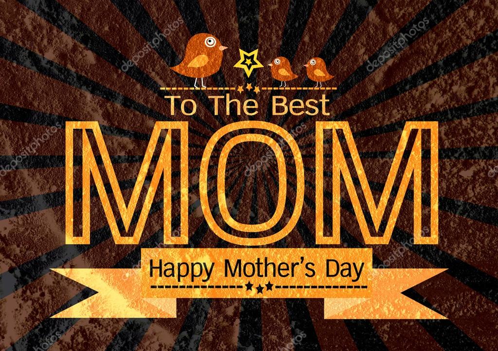 Happy mothers day Greeting card design for your mom on wall texture background design