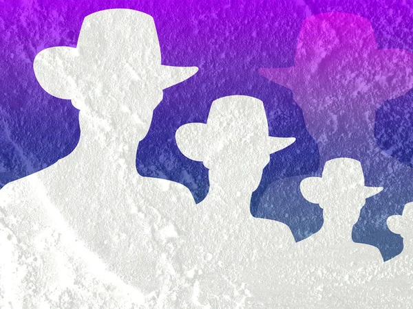 Cowboy persone silhouette su cemento parete texture sfondo desi — Foto Stock