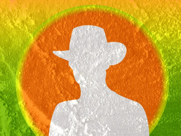 Cowboy Menschen Silhouette auf Zementwand Textur Hintergrund desi — Stockfoto