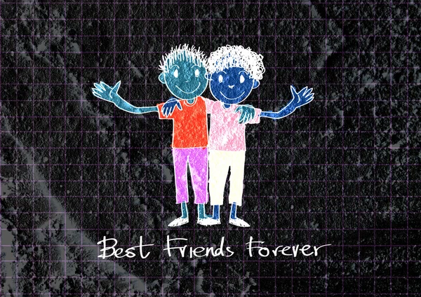 Happy Friendship Day et Best Friends Forever sur la texture du mur ba — Photo