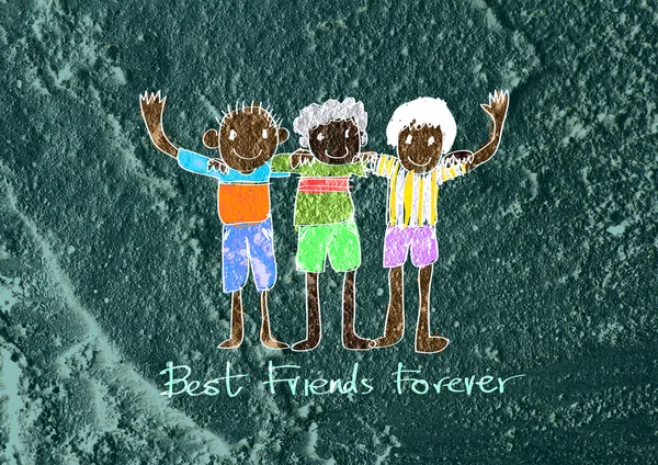 Happy Friendship Day et Best Friends Forever sur la texture du mur ba — Photo